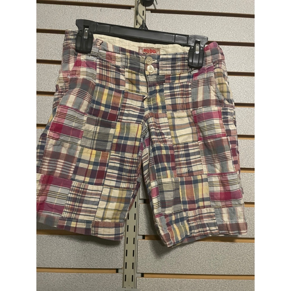 NOBO Patchwork Plaid Shorts Women's  Boho Festival Casual 30 x 8 x‎ 10 Sz 7 jrs